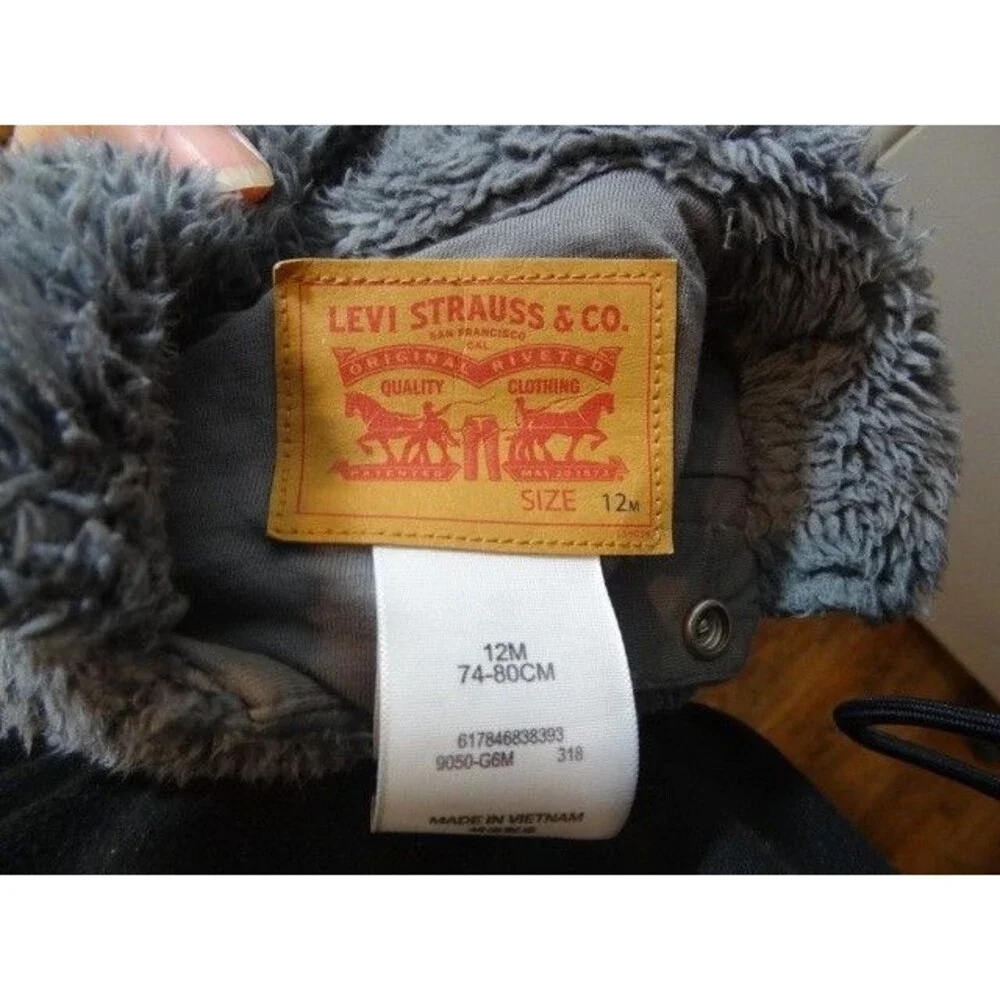 Levi Strauss & CO. Levi Fleece Sherpa Like Snap Up Jacket Baby Toddler 12Mo